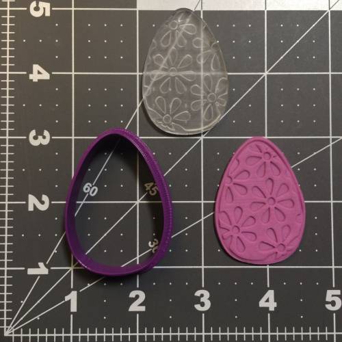 Easter Egg 100 Cookie Cutter and Stamp (embossed 1)