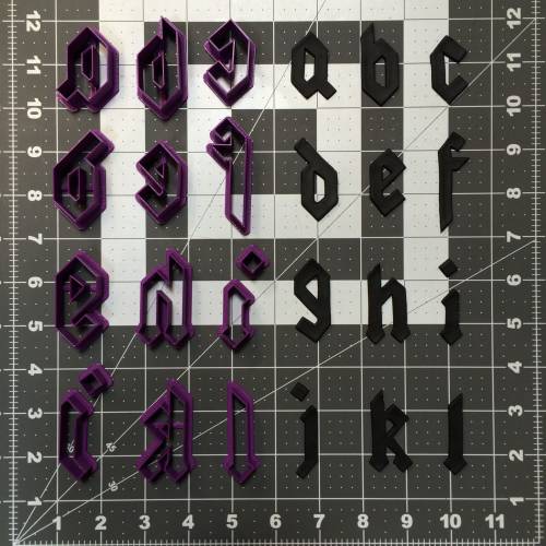 Gothic Font Lowercase Cookie Cutter Set (1)