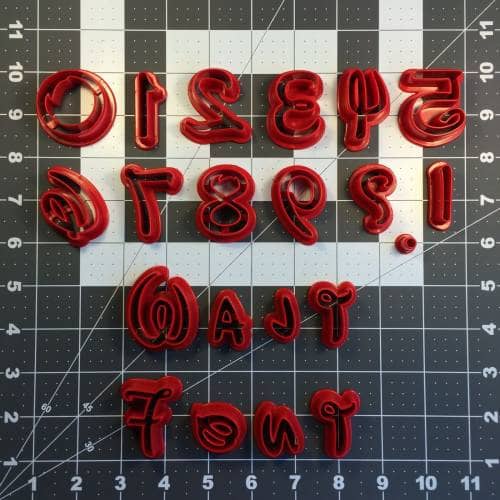 Walt Font Upper, Lower, and Number Cookie Cutter Sets