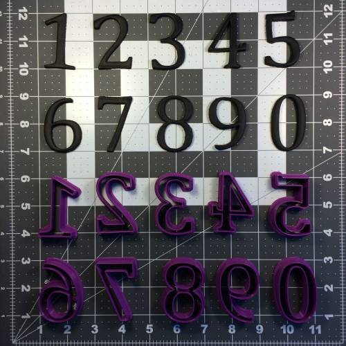Cambria Font Number Cookie Cutter Set