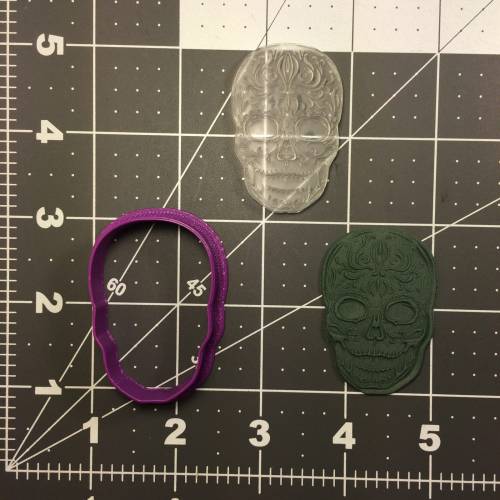 Skull 104 Cookie Cutter and Stamp (embossed 1)