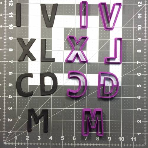 Roman Numeral Number Cookie Cutter Set