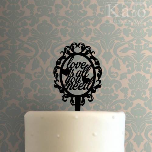 Love Is All You Need Damask Cake Topper 100