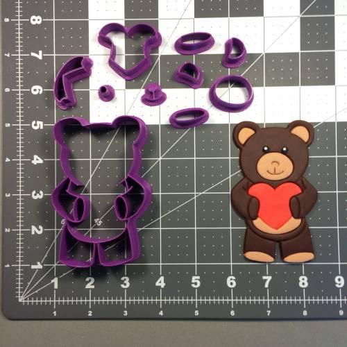 Heart Teddy Bear 100 Cookie Cutter Set