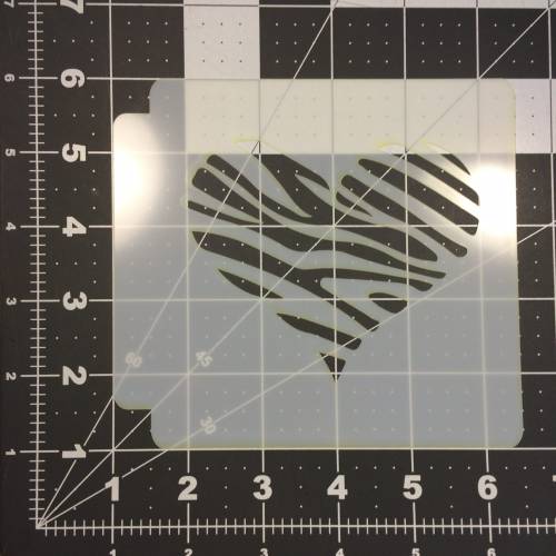 Zebra Heart Stencil 100