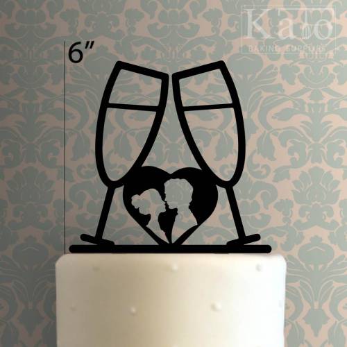 Champagne Cup Heart Cake Topper 100