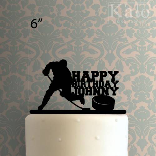 Custom Hockey Happy Birthday Cake Topper 100