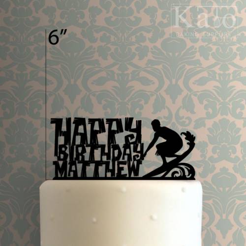 Custom Surfer Happy Birthday Cake Topper 100