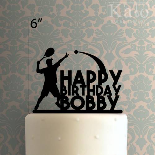 Custom Tennis Happy Birthday Cake Topper 100