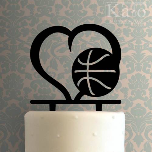 Basketball Heart 225-500 Cake Topper