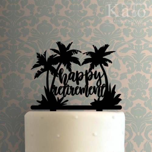 Happy Retirement Palm Trees 225-760 Cake Topper